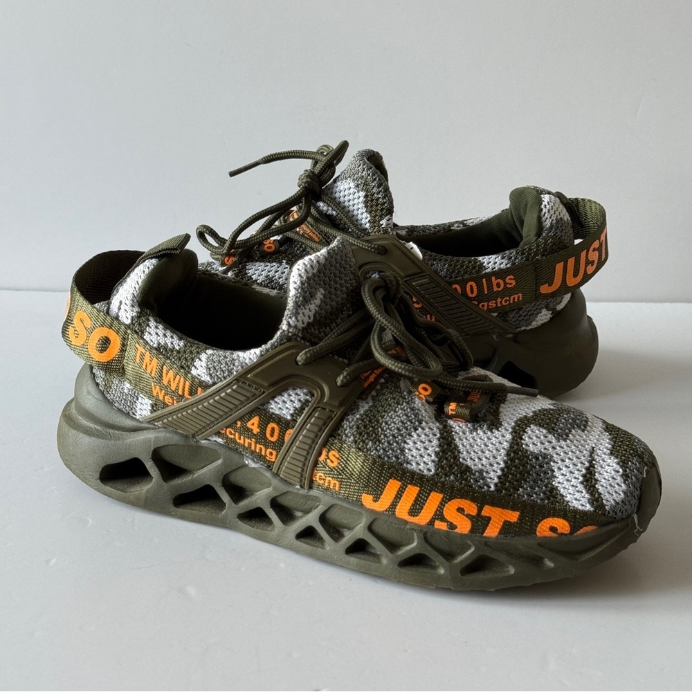 JUST SO SO Women's Impact Relief Athletic Shoes Green Camo Size 7.5 | EU 38